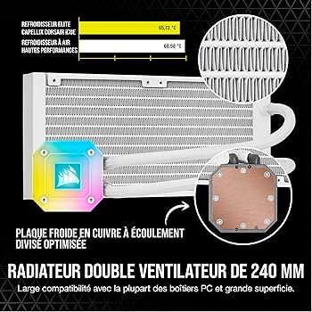 PC用ファン・クーラー iCUE H100i ELITE CAPELLIX XT WHITE iCUE H100i ELITE CAPELLIX XT Liquid CPU Cooler, White